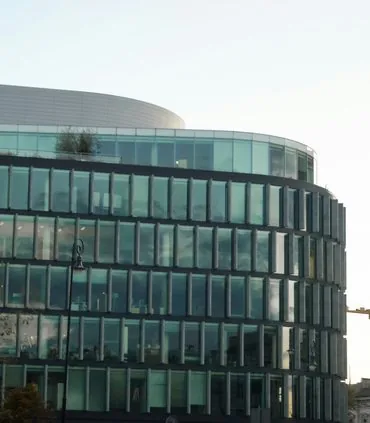 Modern office building with a glass facade